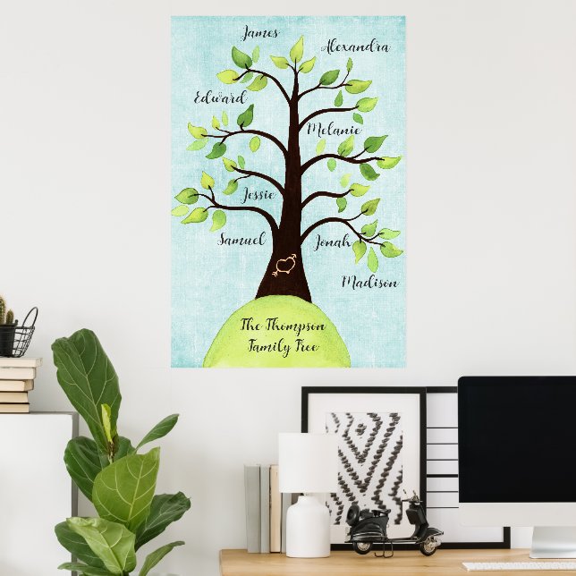 Custom Create Your Own Family Reunion Tree Poster (Home Office)