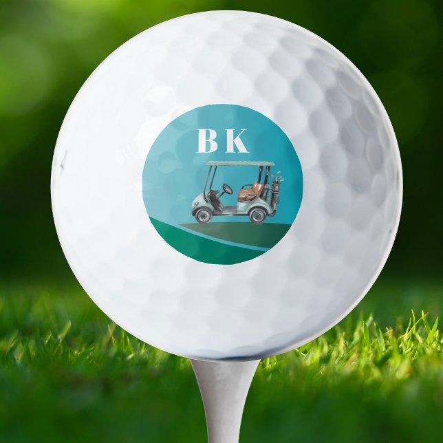 Custom Create Your Own Golf Cart Monogrammed Balls (Custom Golf Ball With Monogram Initials. perfect for your favorite golfer. )