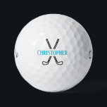 Custom Create Your Own Golf Theme Monogrammed Balls<br><div class="desc">Logo style golf clubs with your monogram name. Perfect and simple golf theme to create your own personalised golf balls. Great as a gift for those that love to play golf. Help identify your golf ball when out on the green. Colour of text can be changed to colour of choice....</div>