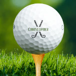 Custom Create Your Own Golf Theme Monogrammed Balls<br><div class="desc">Logo style golf clubs with your monogram name. Perfect and simple golf theme to create your own personalised golf balls. Great as a gift for those that love to play golf. Help identify your golf ball when out on the green. Colour of text can be changed to colour of choice....</div>