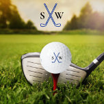 Custom Create Your Own Golf Theme Monogrammed Balls<br><div class="desc">Logo style golf clubs with your monogram initials. Perfect and simple golf theme to create your own personalised golf balls. Great as a gift for those that love to play golf. Black and blue golfer colour theme.</div>