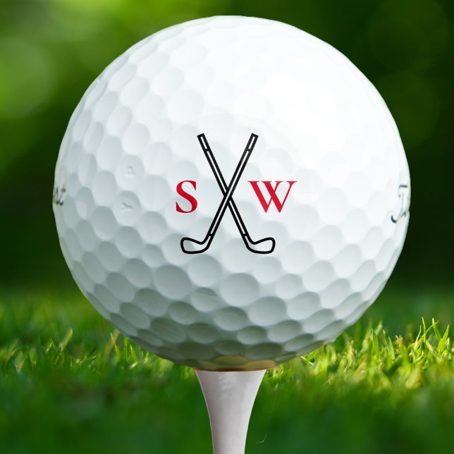 Custom Create Your Own Golf Theme Monogrammed Balls (Classic and custom monogrammed log style golf ball. Great golfer gift.)