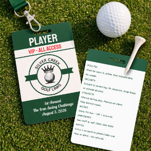 Custom Create Your Own Golf Tournament ID Badge
