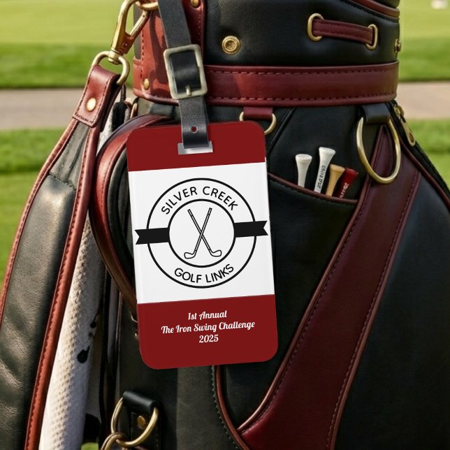 Custom Create Your Own Golf Tournament Luggage Tag (Stylish golf luggage tag perfect for tournaments, travel bags, and easy bag identification.)