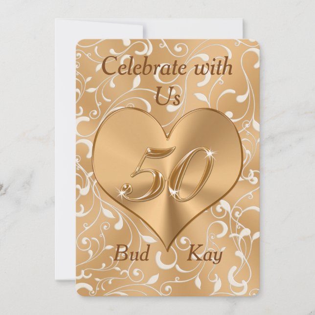 Custom Created Fiftieth Anniversary Invitations (Front)