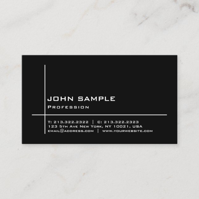 Custom Creative Minimalist Black And White Business Card (Front)