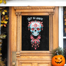 Custom Creepy Blue Pink Halloween Sugar Skull