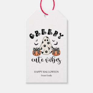 Custom Creepy Cute Vibes Girly Ghost & Pumpkin Gift Tags