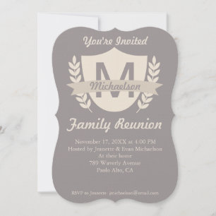 Custom Crest Family Reunion Invitations