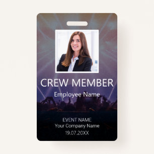 Custom Crew Member Event Badge ID Badge