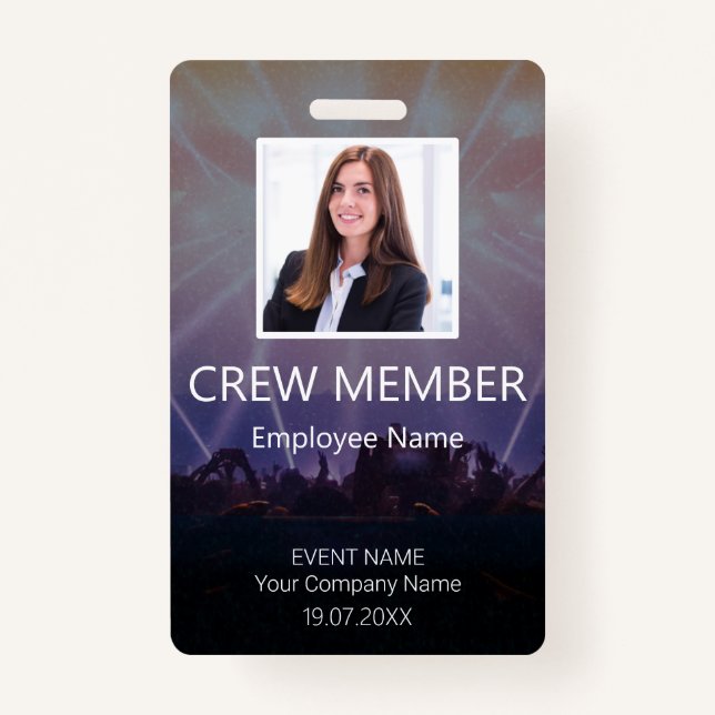 Custom Crew Member Event Badge ID Badge (Front)
