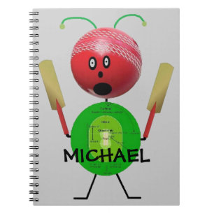 Custom Cricket Cartoon Notebook