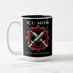 Custom Critical Care Nurse Mom Tactical Syringe Mu Two-Tone Coffee Mug