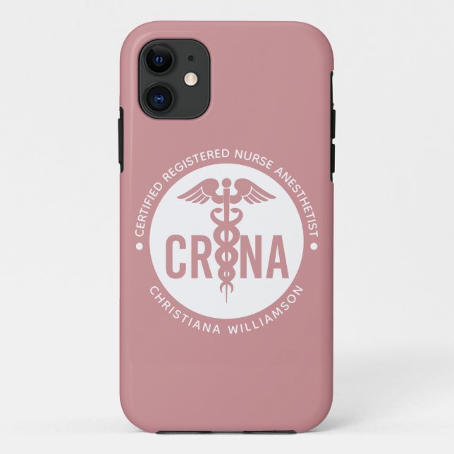 Custom CRNA Certified Registered Nurse Anaesthetis Case-Mate iPhone Case (Back)