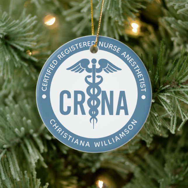 Custom CRNA Certified Registered Nurse Anaesthetis Ceramic Ornament (Tree)