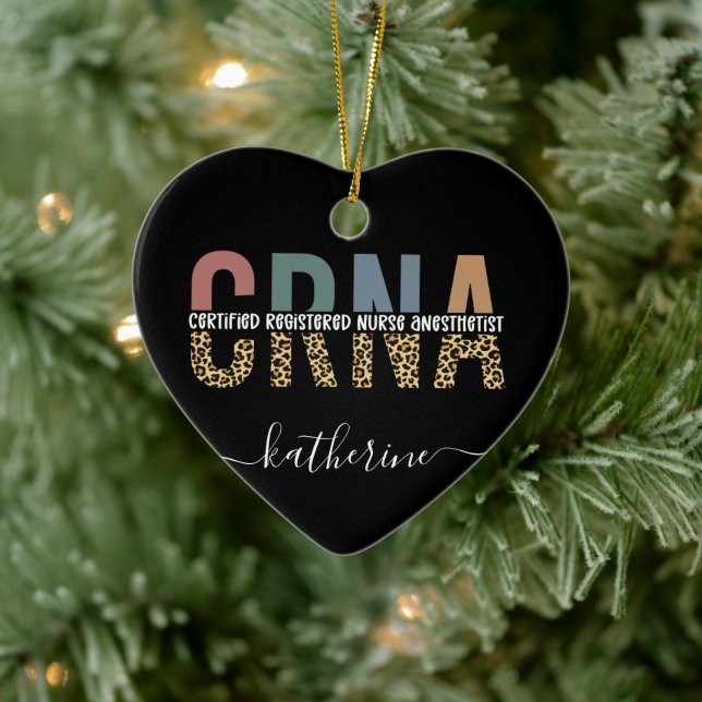Custom CRNA Certified Registered Nurse Anaesthetis Ceramic Ornament (Tree)