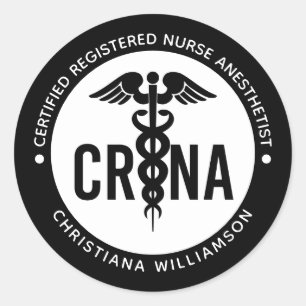 Custom CRNA Certified Registered Nurse Anaesthetis Classic Round Sticker