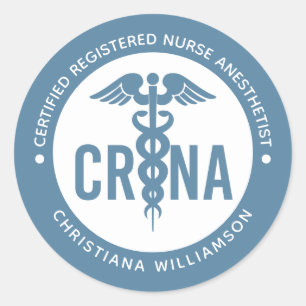 Custom CRNA Certified Registered Nurse Anaesthetis Classic Round Sticker