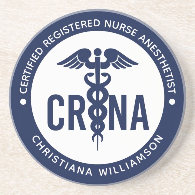 Custom CRNA Certified Registered Nurse Anaesthetis Coaster (Front)