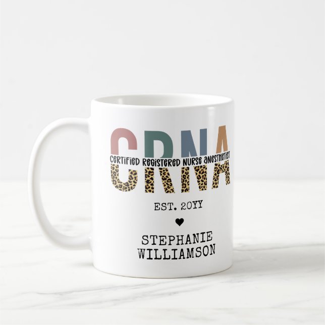 Custom CRNA Certified Registered Nurse Anaesthetis Coffee Mug (Left)