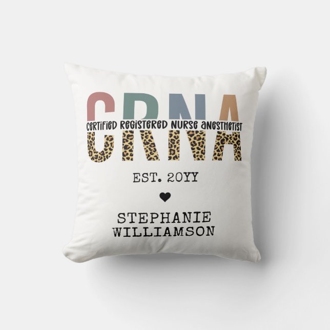 Custom CRNA Certified Registered Nurse Anaesthetis Cushion (Front)