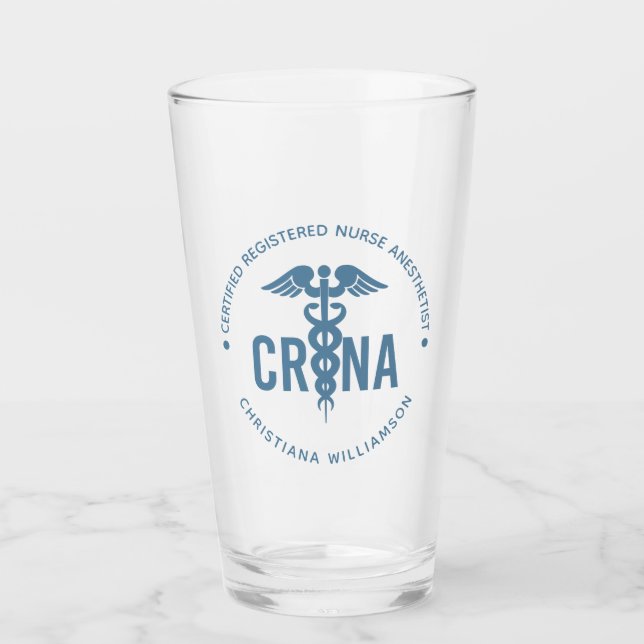 Custom CRNA Certified Registered Nurse Anaesthetis Glass (Front)