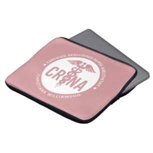 Custom CRNA Certified Registered Nurse Anaesthetis Laptop Sleeve