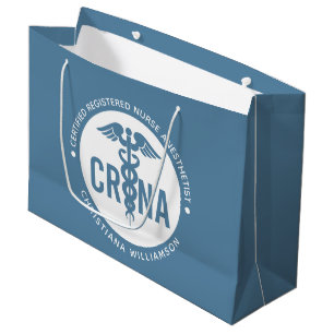 Custom CRNA Certified Registered Nurse Anaesthetis Large Gift Bag