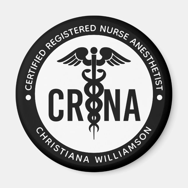 Custom CRNA Certified Registered Nurse Anaesthetis Magnet (Front)