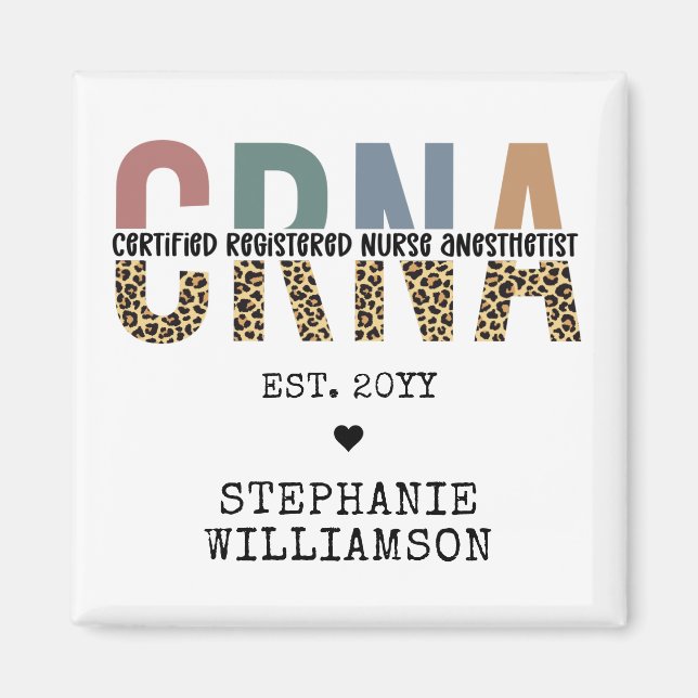 Custom CRNA Certified Registered Nurse Anaesthetis Magnet (Front)