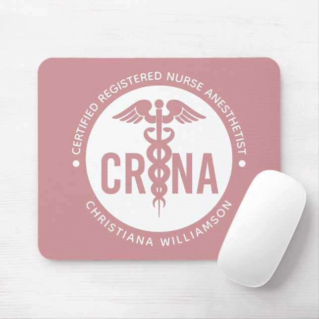 Custom CRNA Certified Registered Nurse Anaesthetis Mouse Pad (With Mouse)
