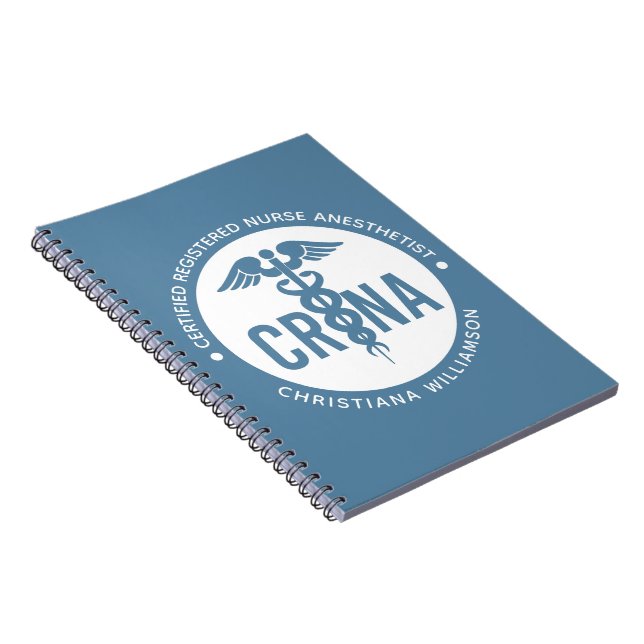 Custom CRNA Certified Registered Nurse Anaesthetis Notebook (Right Side)