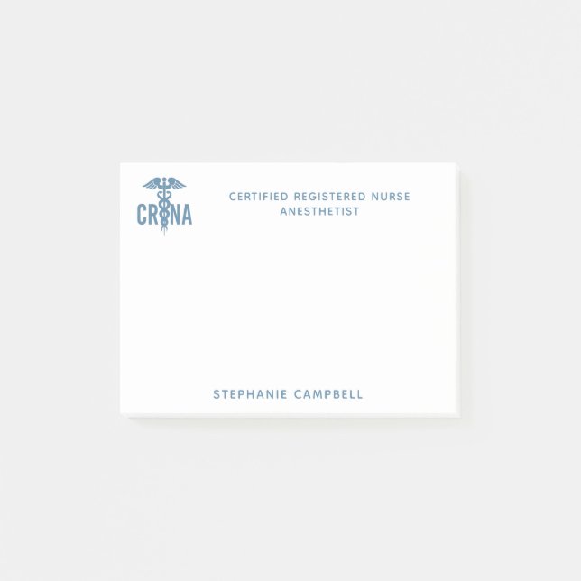 Custom CRNA Certified Registered Nurse Anaesthetis Post-it Notes (Front)