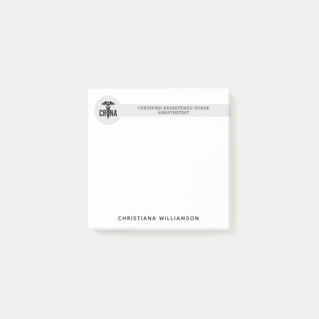 Custom CRNA Certified Registered Nurse Anaesthetis Post-it Notes (Front)