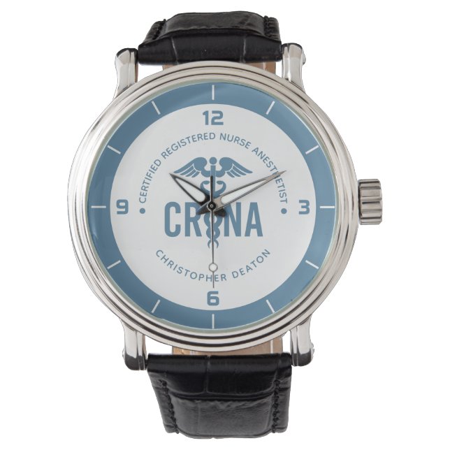 Custom CRNA Certified Registered Nurse Anaesthetis Watch (Front)