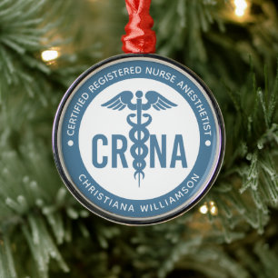 Custom CRNA Certified Registered Nurse Anesthetist Metal Ornament