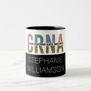 Custom CRNA Certified Registered Nurse Anesthetist Two-Tone Coffee Mug