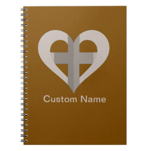 Custom Cross And Heart Notebook