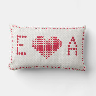 Custom Cross-stitch Wedding Anniversary Gift Lumbar Cushion