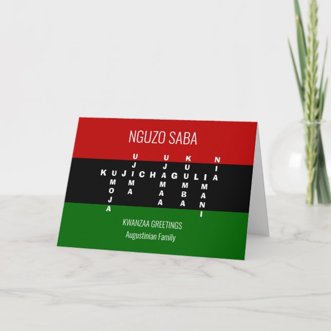 Custom Crossword NGUZO SABA Kwanzaa Card (Front)