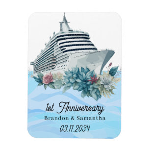 Custom Cruise 1st Wedding Anniversary Keepsake Magnet