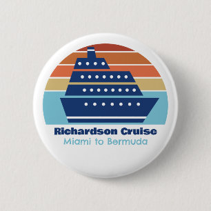 Custom Cruise Ship Family Trip Sunset Keepsake 6 Cm Round Badge