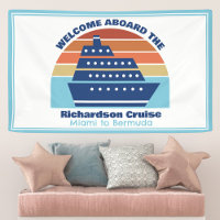 Custom Cruise Ship Sunset Blue Welcome Aboard