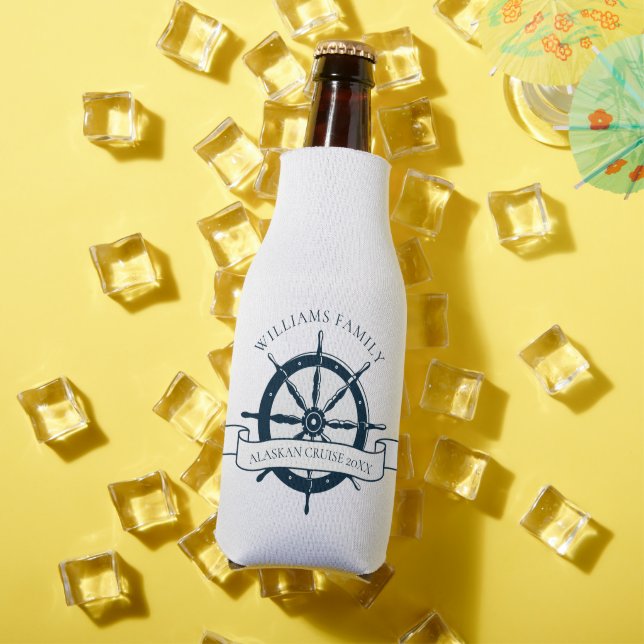 Custom Cruise Ship Wheel Nautical Bottle Cooler (In Situ Summer)