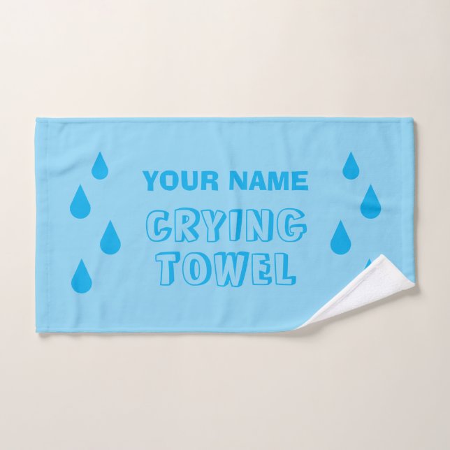 Custom crying towel with blue tear drops (Hand Towel)
