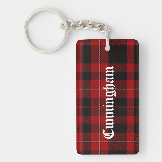 Custom Cunningham Tartan Plaid Key Chain (Front)