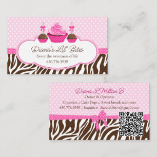 Custom Cupcake and Cake Pops Bakery Business Card