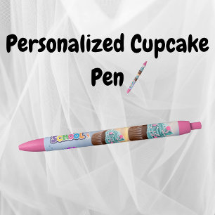 Custom Cupcake Back to School Pen Black Ink