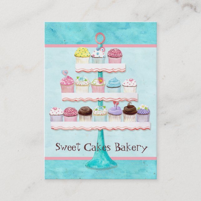 Custom Cupcake Sweet Shoppe Business Cards (Front)