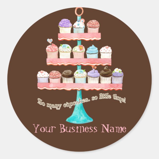 Custom Cupcake Sweet Shoppe Business Stickers Seal (Front)